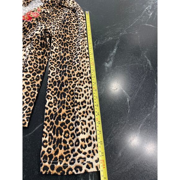 Savannah Jane Leopard Floral knit roll tab sleeve blazer S - Picture 7 of 9